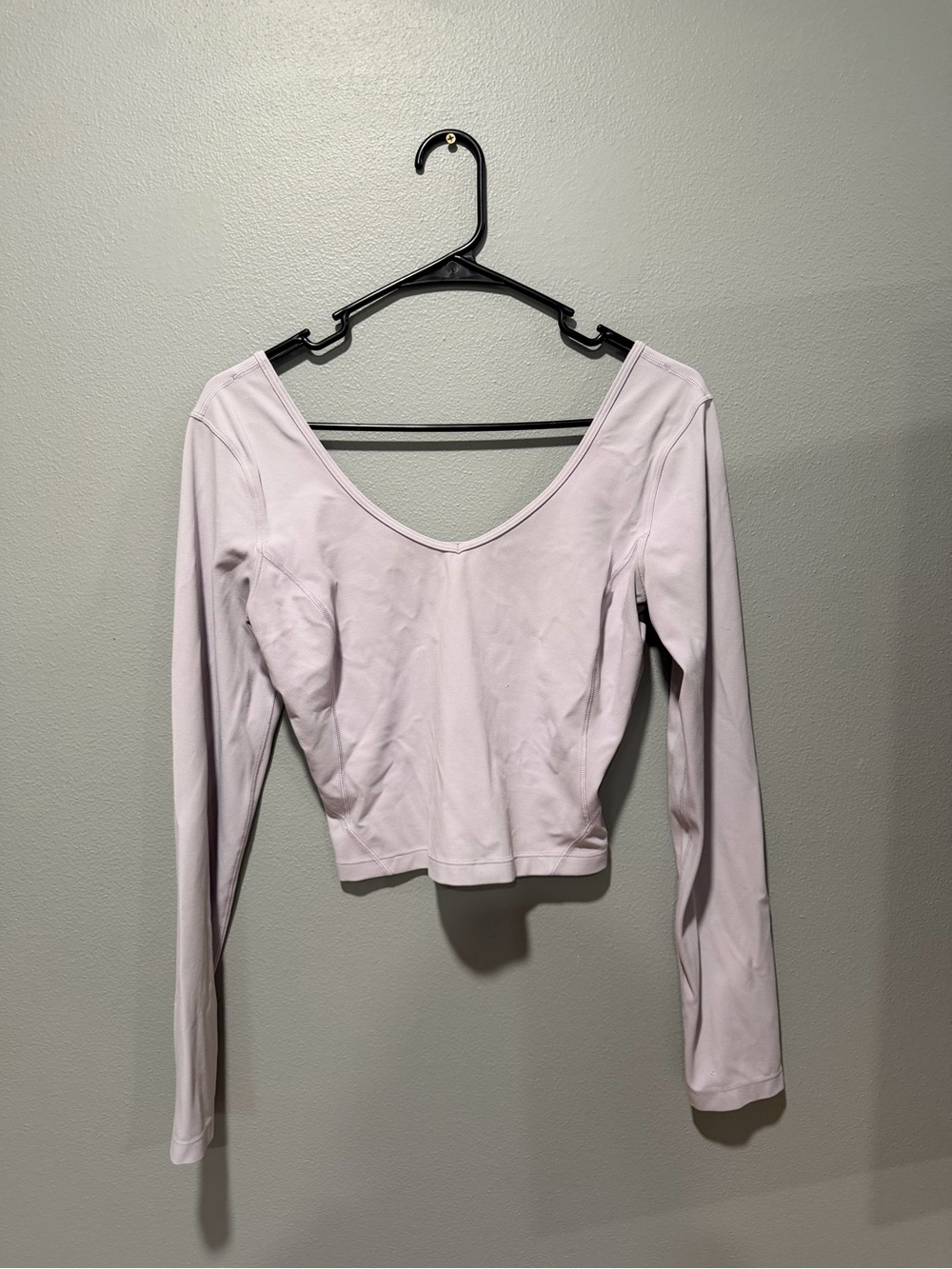 lululemon athletica Light Lavender Long Sleeve Scoop Crop Top